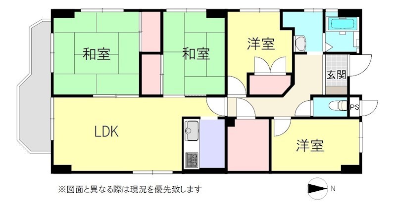 石清尾ハイツ 間取図・土地図